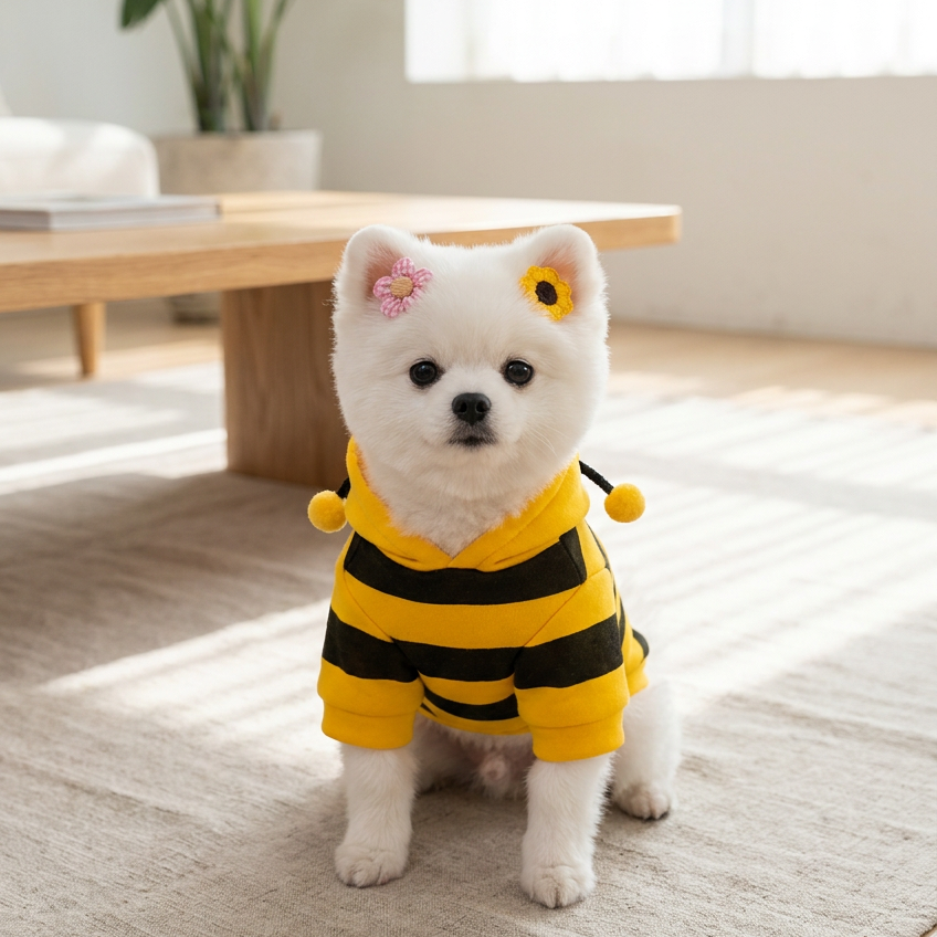 Bee Fleece Hoodie with Hair Accessories