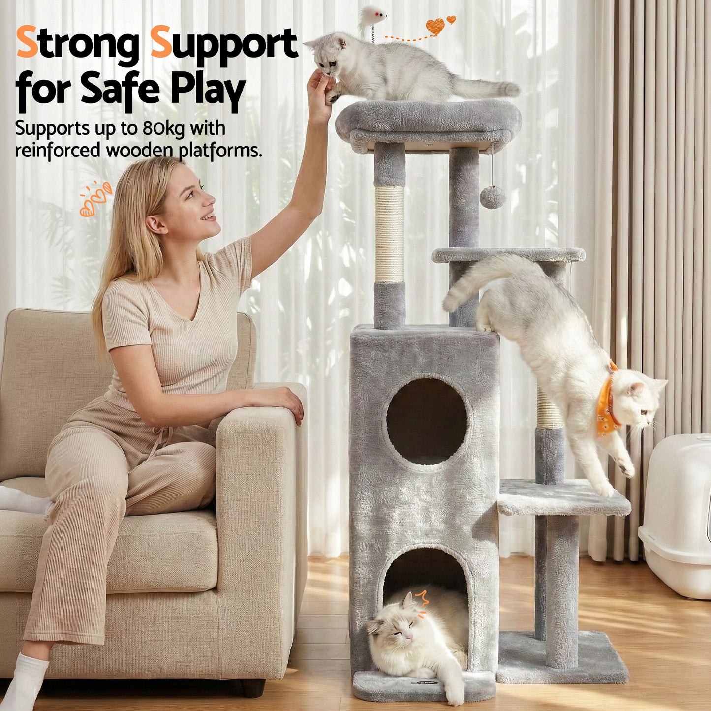 I.PET 127CM Cat Scratching Tower