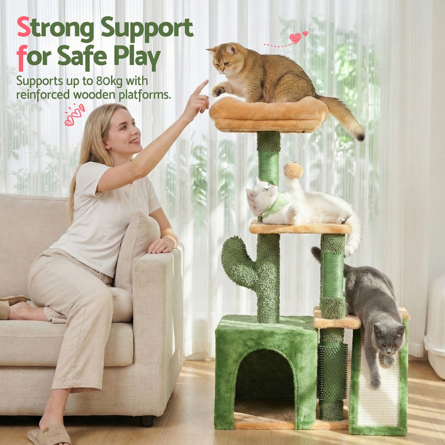 I.PET 101CM CACTUS SCRATCH N' PLAY POST