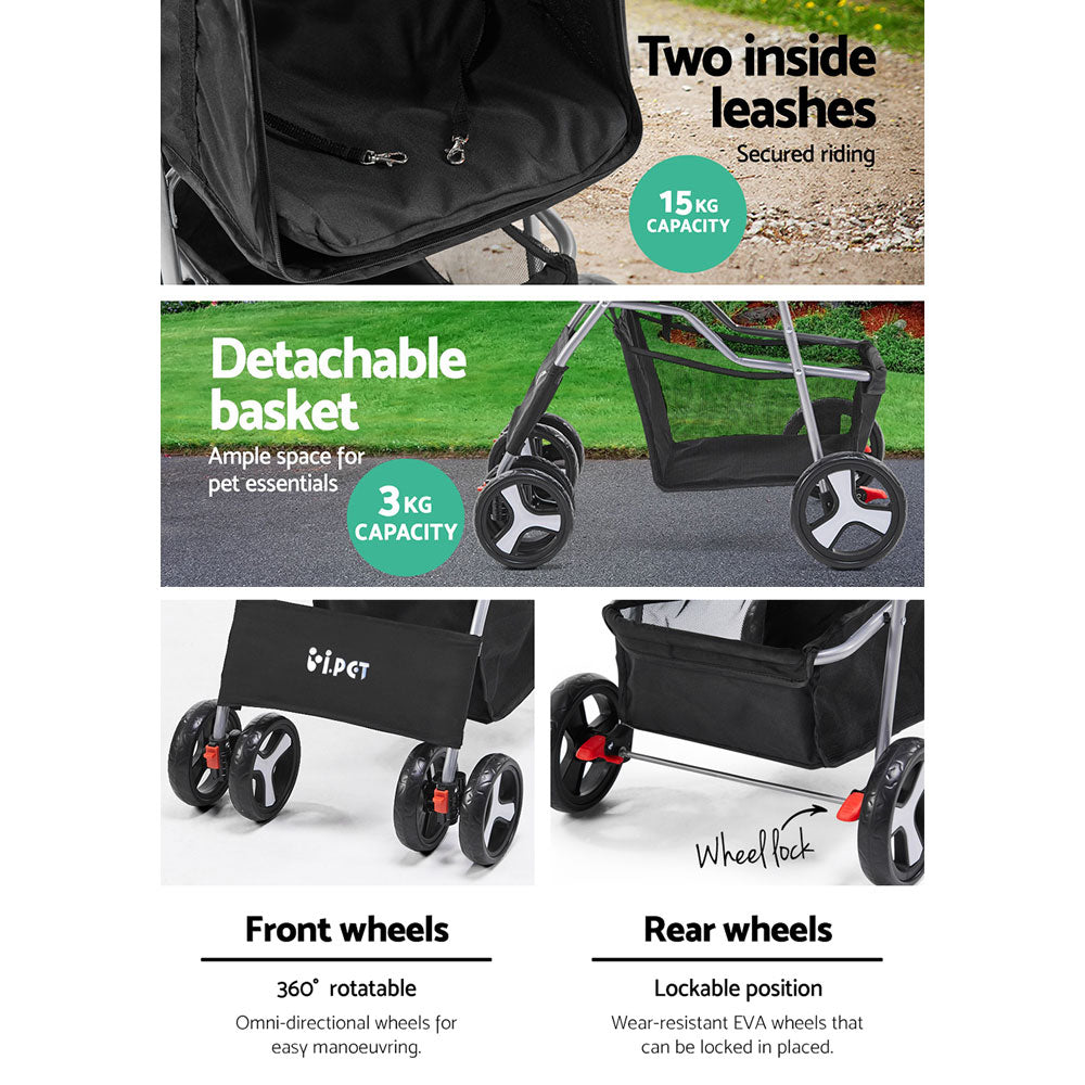 I.PET 4 WHEEL PET STROLLER
