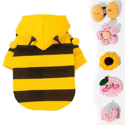 Bee Fleece Hoodie with Hair Accessories