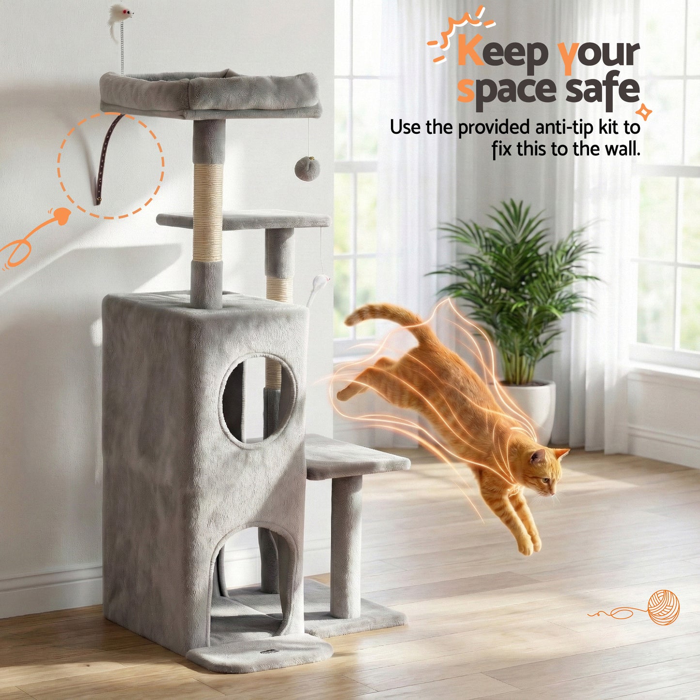 I.PET 127CM Cat Scratching Tower