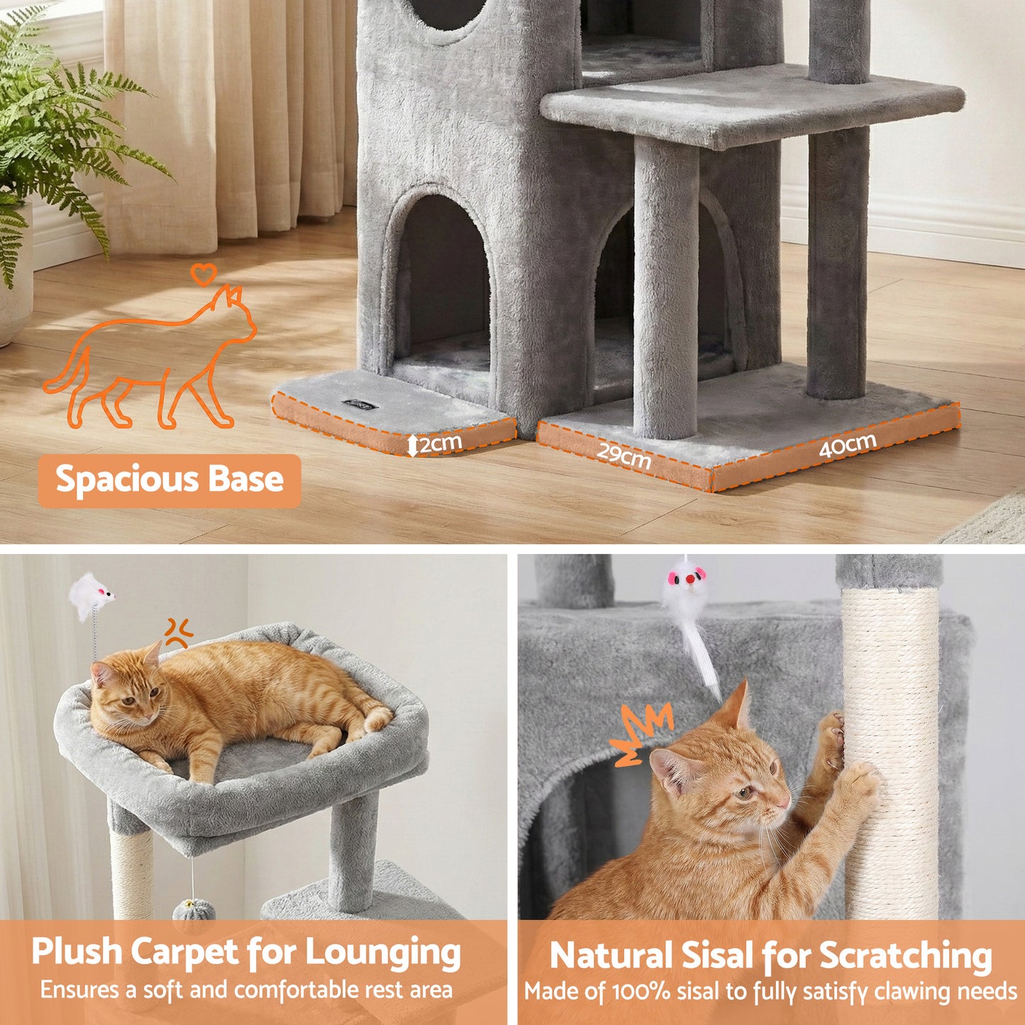 I.PET 127CM Cat Scratching Tower