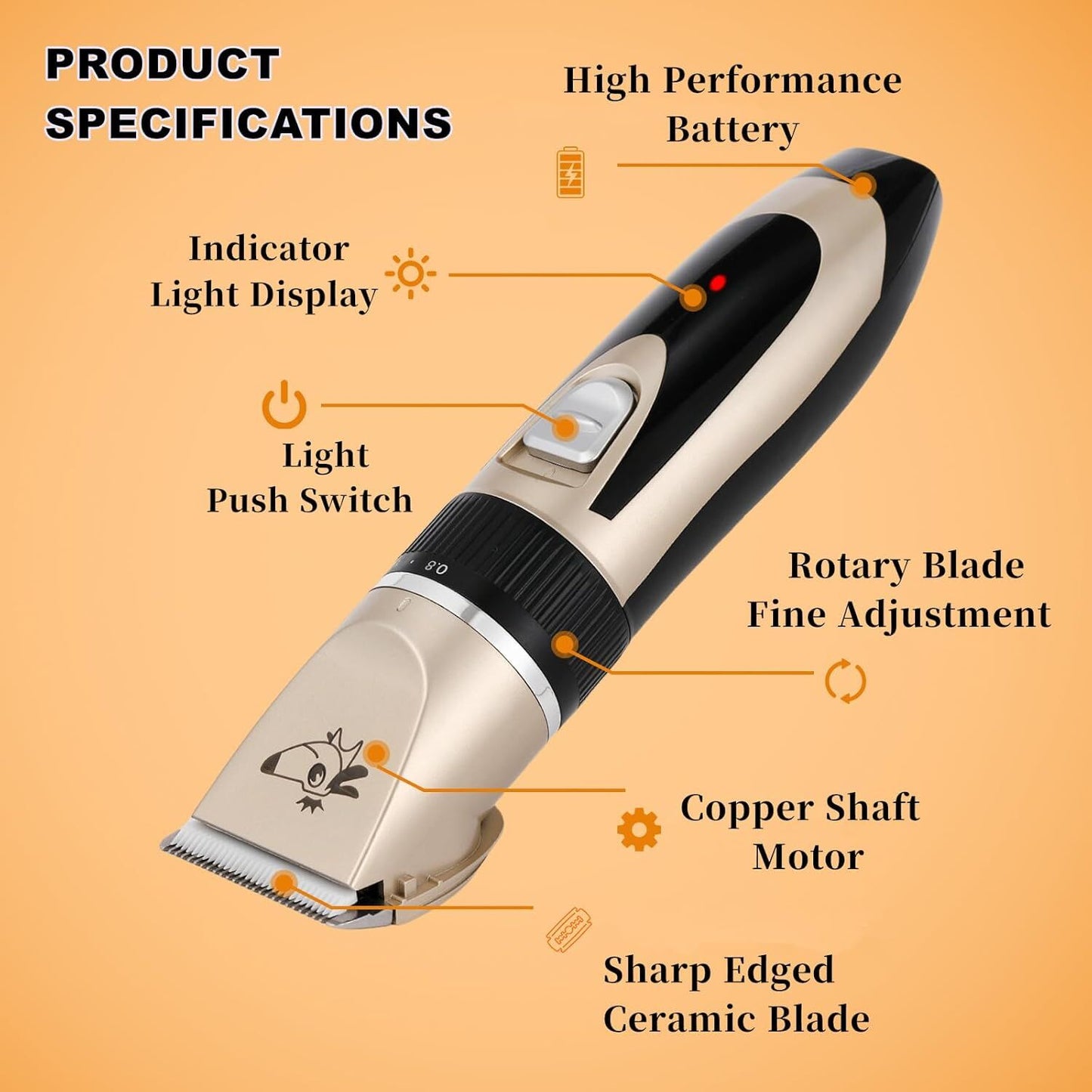 Professional Rechargeable Pet Clipping Kit