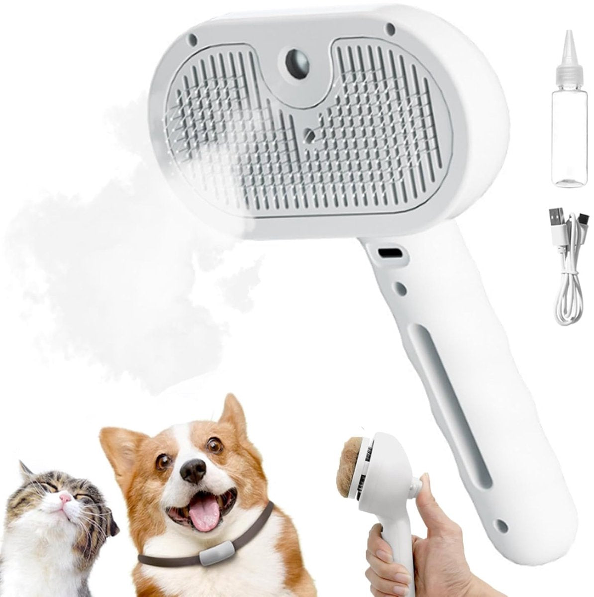 3-IN-1 Steam Technology Grooming Brush