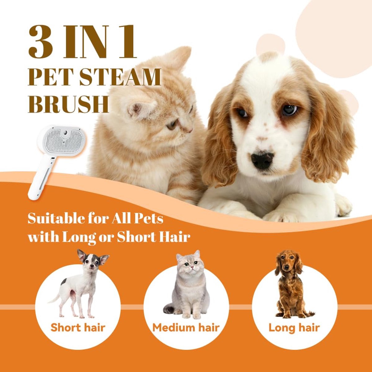 3-IN-1 Steam Technology Grooming Brush