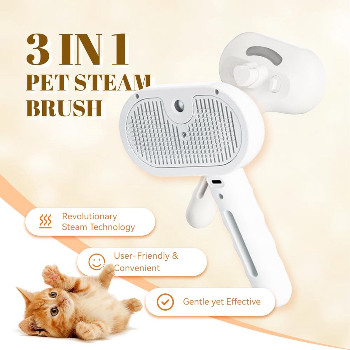 3-IN-1 Steam Technology Grooming Brush