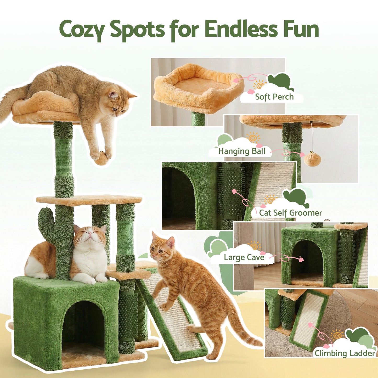 I.PET 101CM CACTUS SCRATCH N' PLAY POST