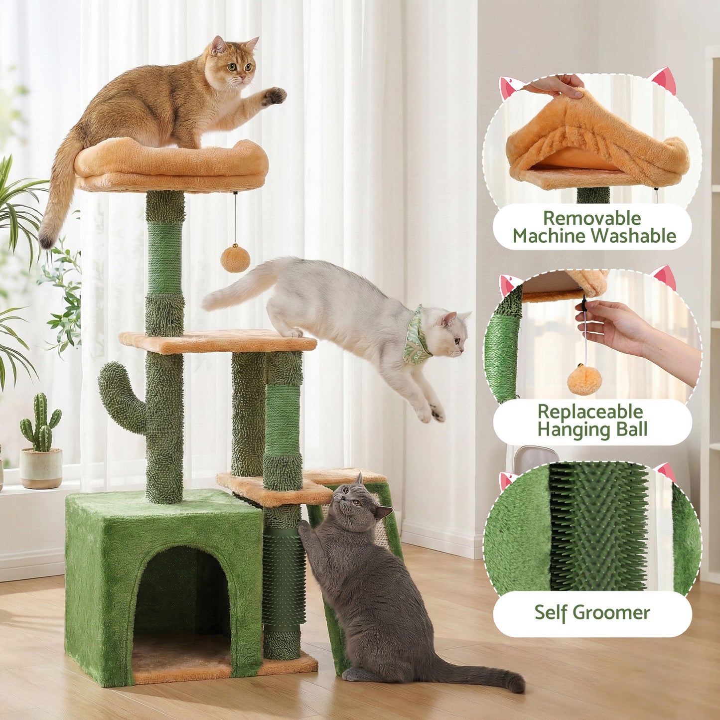 I.PET 101CM CACTUS SCRATCH N' PLAY POST