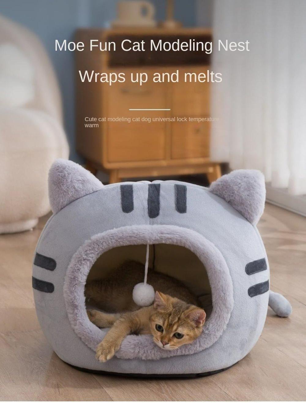 Ultra Soft Sherpa Fleece Cosy Cave Bed