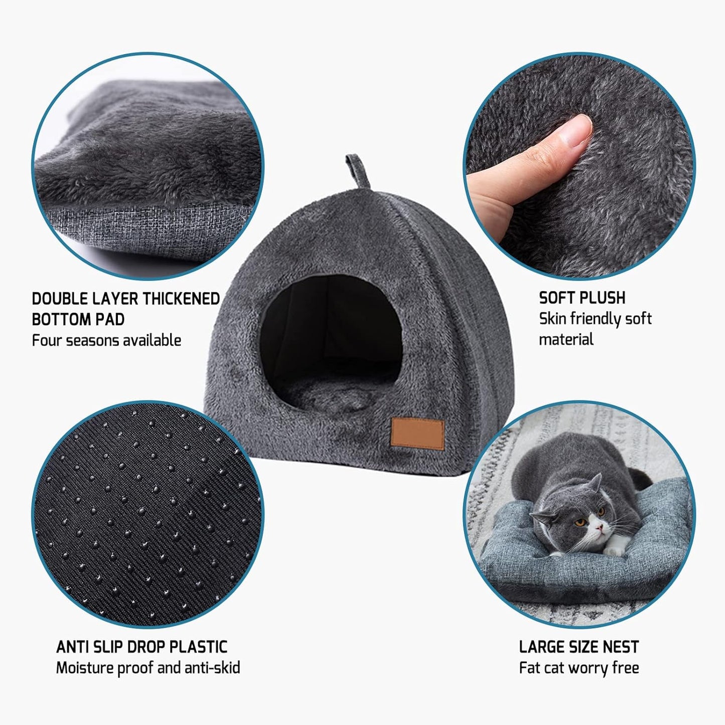 Plush Pet Cave Bed