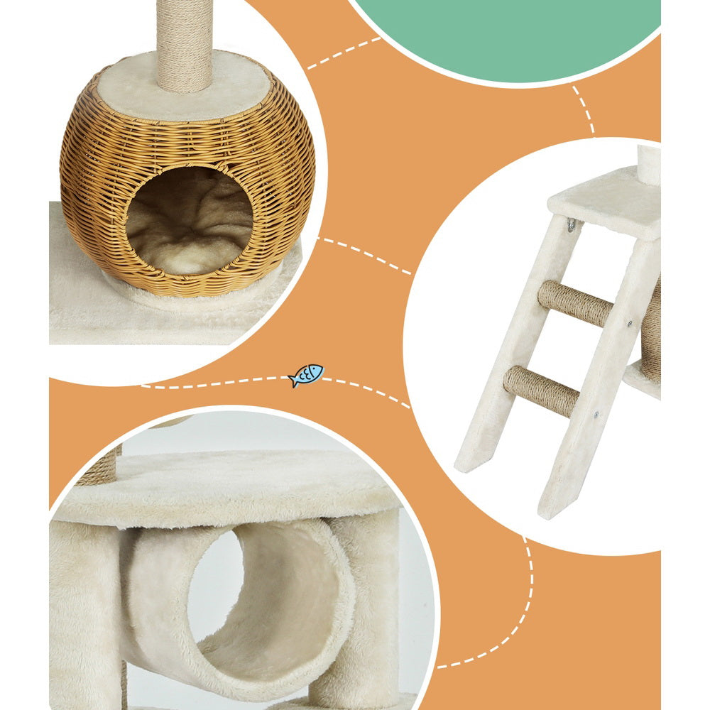 I.PET 138CM Cat Scratching Tower Condo