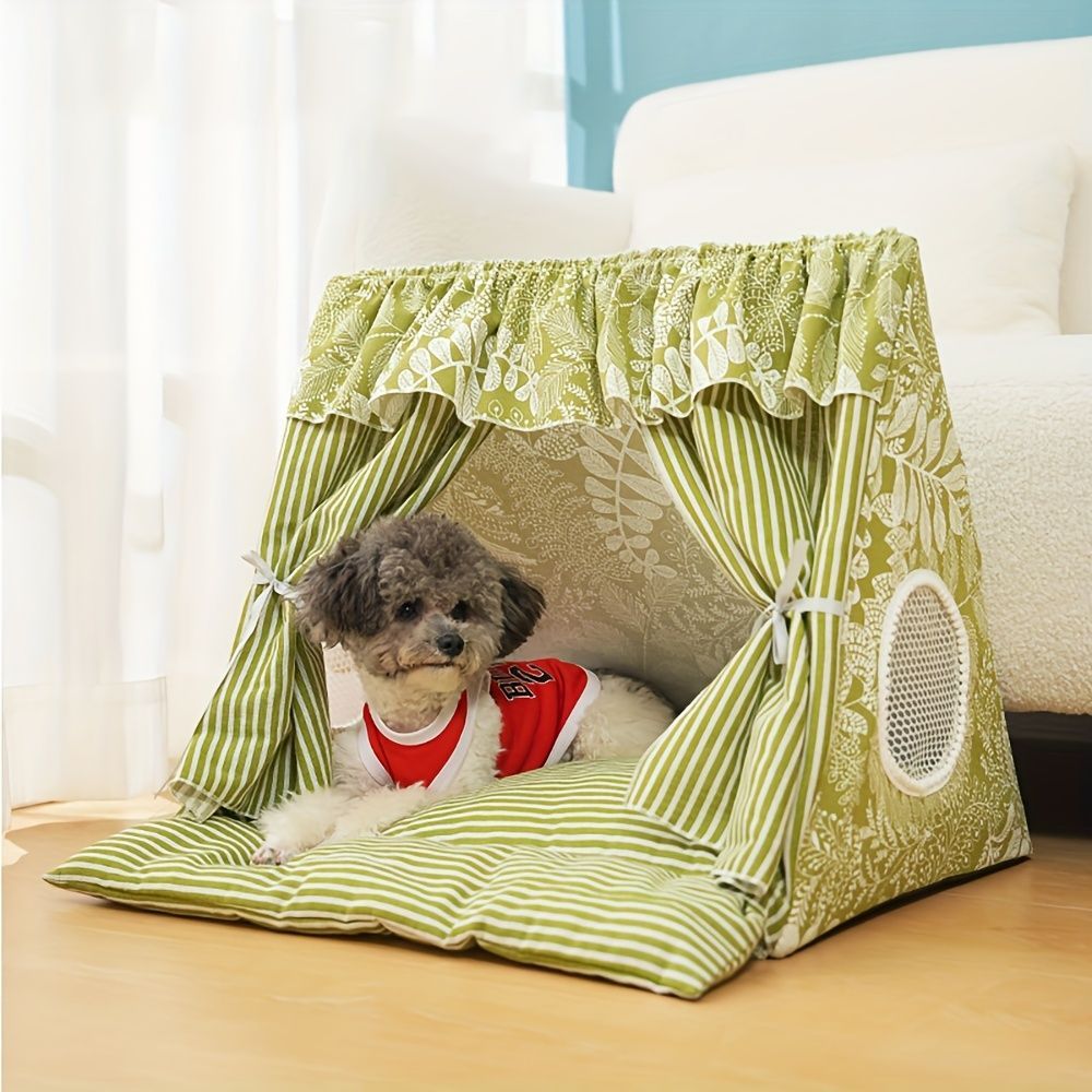 Poochi Pets Canopy Cozy Bed Green