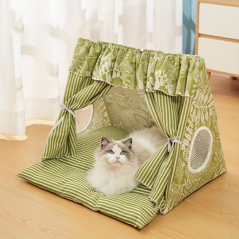 Poochi Pets Canopy Cozy Bed Green