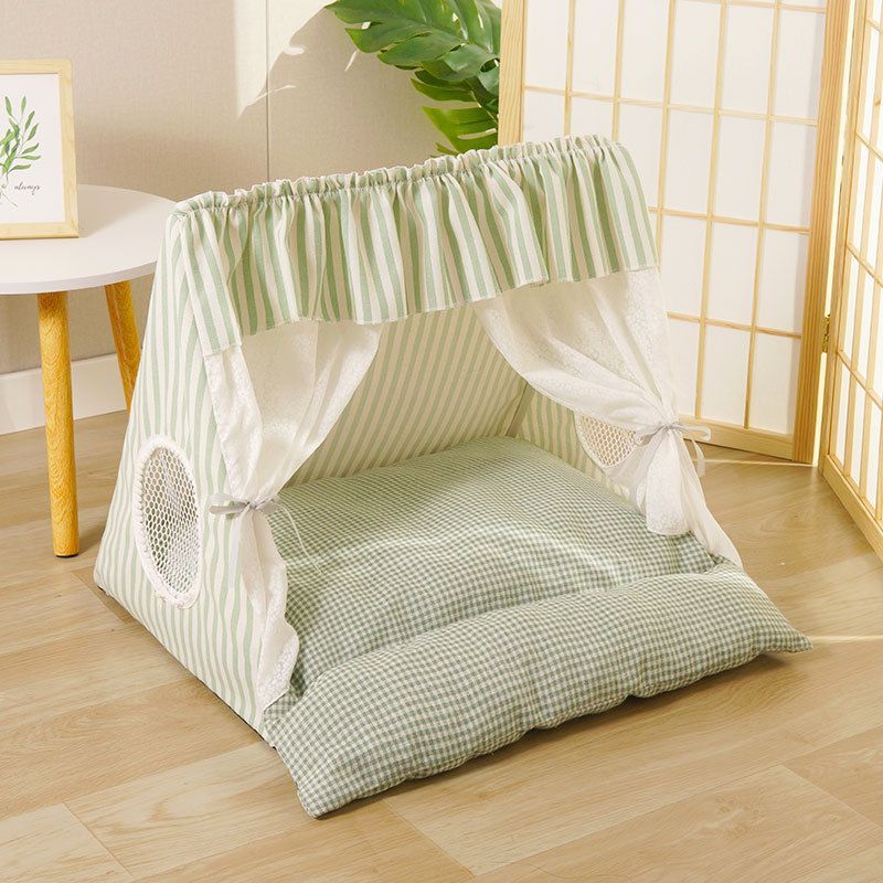 Poochi Pets Canopy Cozy Bed Green