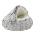 Darzheoy Hooded Plush Pet Cave Bed