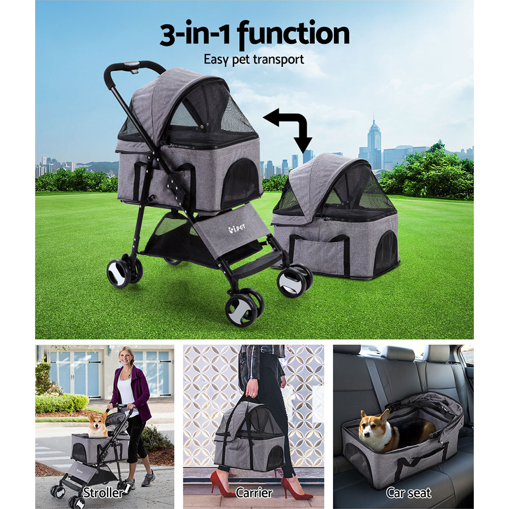 I.PET 4 Wheel Pet Stroller and Carrier