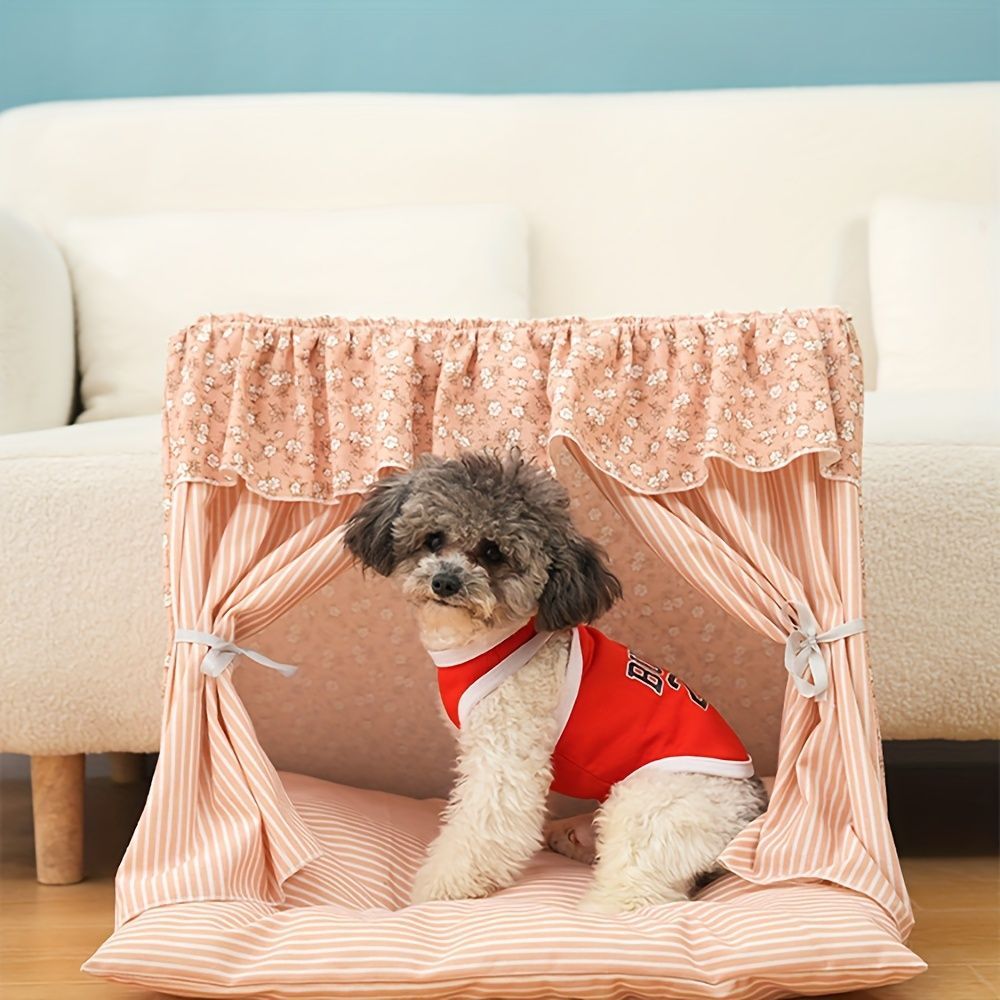Poochi Pets Canopy Cozy Bed Pink